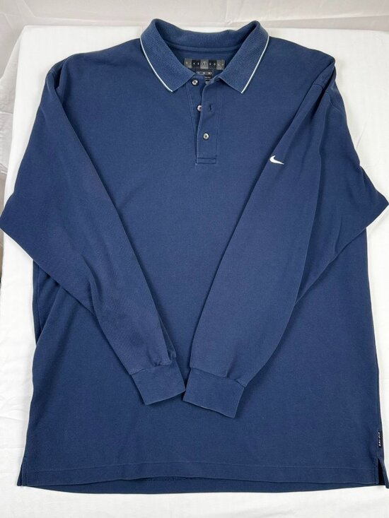 Nike Other - Nike Golf Dri Fit Long Sleeve Polo Shirt Mens XL Blue Swoosh Performance